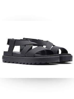 Sorel Black Chunky Sandals